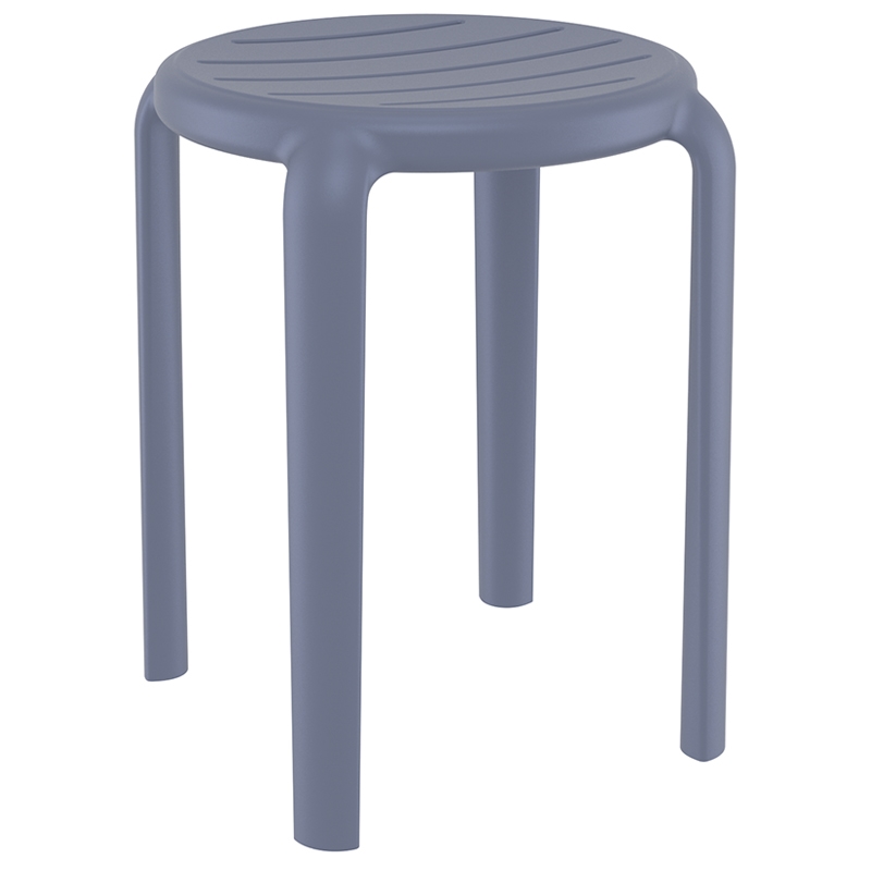 TOM 45εκ. ΣΚΑΜΠΟ DARK GREY ΠΟΛ/ΝΙΟΥ 34X34X45εκ.