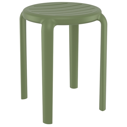 Picture of TOM 45cm. STOOL OLIVE GREEN POLYPROLENE