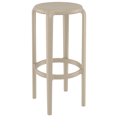 Picture of TOM 75cm. BAR STOOL TAUPE POLYPROPYLENE