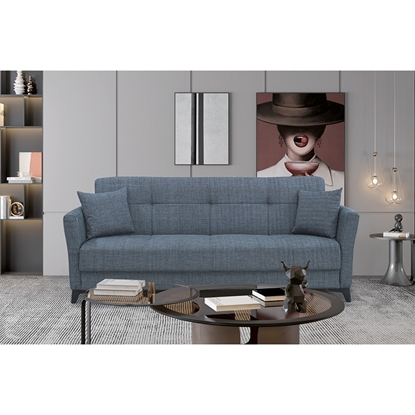 Picture of AMELIA THREE SEAT GREY FABRIC SOFA BED WITH STORAGE SPACE 210X80cm.