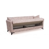 Picture of AMELIA THREE SEAT LIGHT BROWN FABRIC SOFA BED WITH STORAGE SPACE 210X80cm.