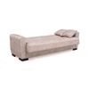 Picture of ANIMA THREE SEAT LIGHT BROWN FABRIC SOFA BED WITH STORAGE SPACE 210X80cm.