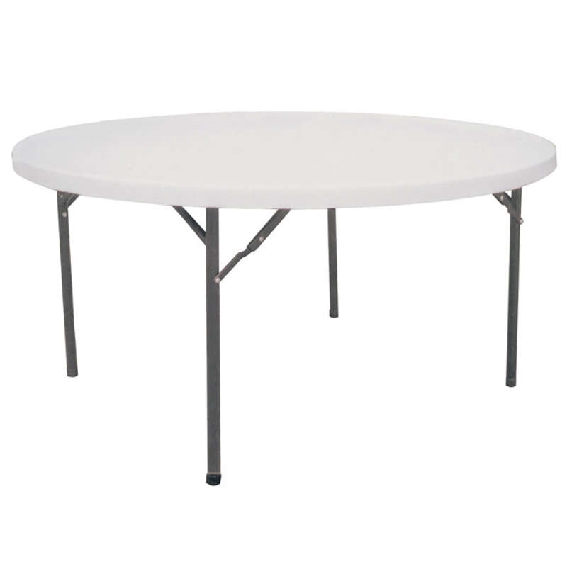 Πτυσσόμενο στρογγυλό τραπέζι catering από HDPE - Γκρι & λευκό Φ180 εκ.