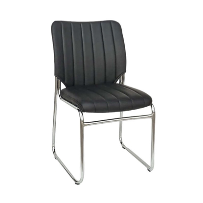 Picture of BM102 BLACK PU VISITOR CHAIR/CHROME FRAME