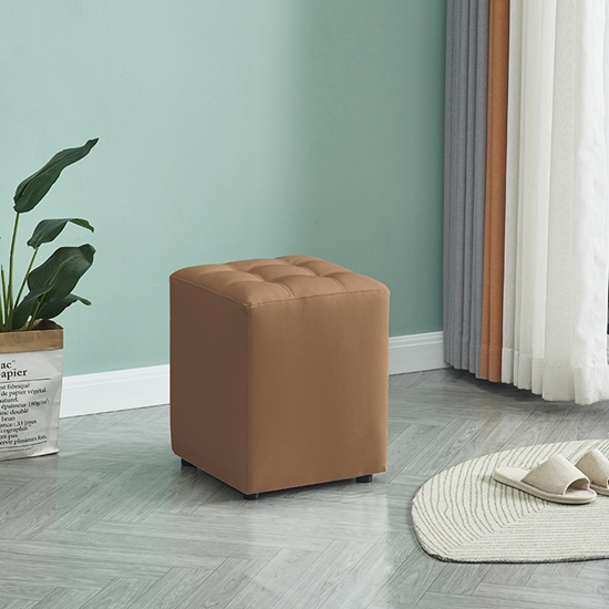 Picture of CUBE STOOL CAPPUCCINO PU 35X35X42cm.