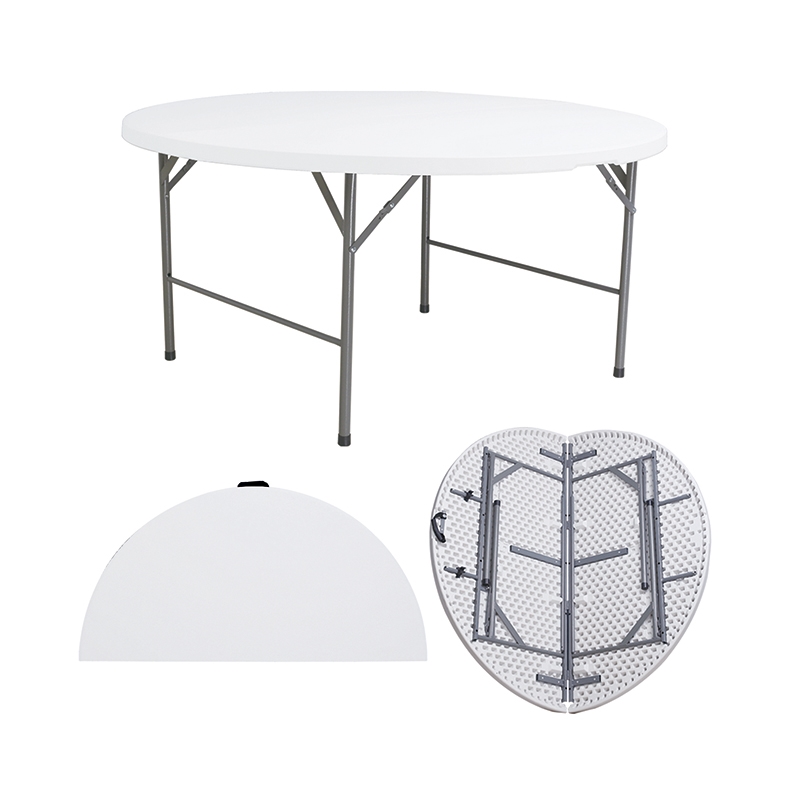 Τραπέζι catering βαλίτσα πτυσσόμενο - Γκρι/Λευκό Φ152x74 εκ.