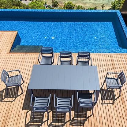 Εικόνα της Σετ Τραπεζαρίας 9τμχ Vegas Artemis Dark Grey 100X180/220Χ75εκ.