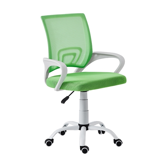 Picture of A1850 SW WHITE/GREEN MESH OFFICE ARMCHAIR