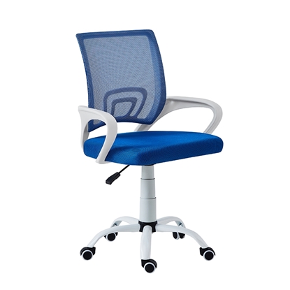 Picture of A1850 SW WHITE/BLUE MESH OFFICE ARMCHAIR