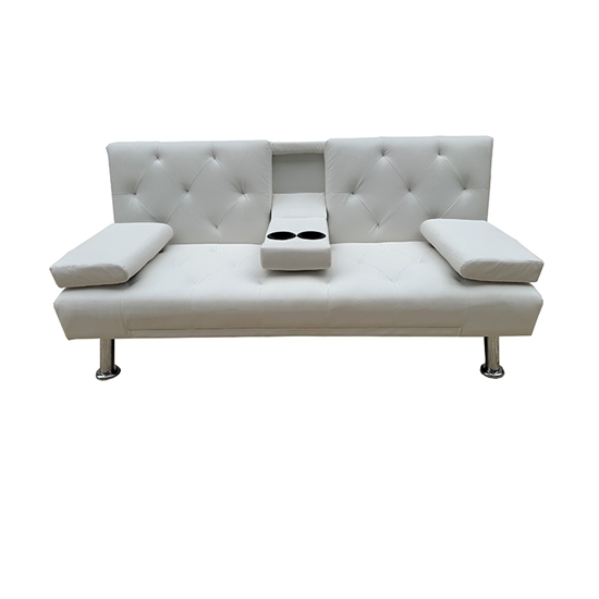 Picture of REST THREE SEAT WHITE PU SOFA BED 168X88cm.