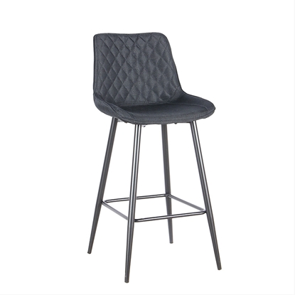 Picture of ALESIA BLACK FABRIC 74cm. STOOL STEEL