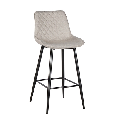 Picture of ALESIA BEIGE FABRIC 74cm. STOOL STEEL