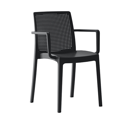 Picture of NEVADA BLACK ARMCHAIR POLYPROPYLENE