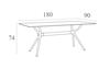 Picture of AIR TABLE 180Χ90Χ74cm. WHITE LAMINATE 12mm