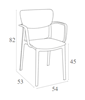Picture of LISA TAUPE ARMCHAIR POLYPROPYLENE