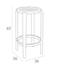 Picture of TOM 65cm. BAR STOOL TAUPE POLYPROPYLENE