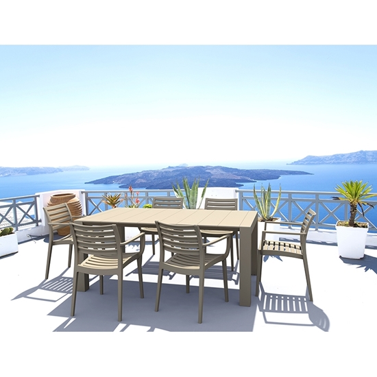 Picture of Artemis Taupe Dining Set (7pcs) Vegas 100X180/220Χ75cm.