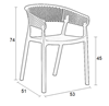 Picture of DIANA DARK GREY ARMCHAIR POLYPROPYLENE