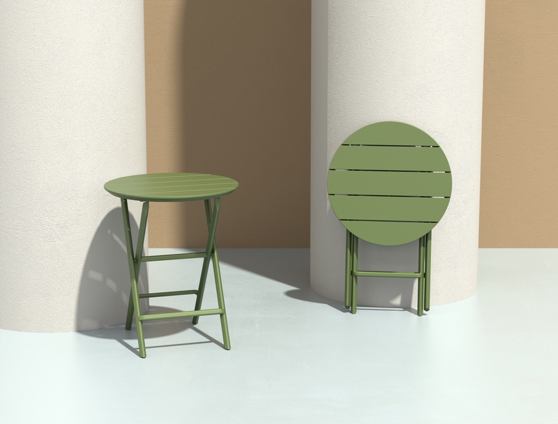 Στρογγυλό πτυσσόμενο τραπέζι - Olive green Φ60x74 εκ. | Helen