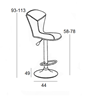 Picture of BAR56 CREAM PVC (2pcs/ctn) BAR STOOL WITH GASLIFT