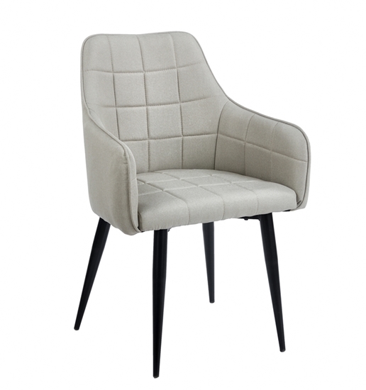 Picture of CAMERON L. BEIGE ARMCHAIR STEEL/FABRIC