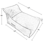 Picture of DEREK POUF GREY FABRIC 70X107X64cm.
