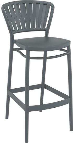 Picture of PORTOFINO 75cm. BAR STOOL DARK GREY POLYPROPYLENE