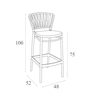 Picture of PORTOFINO 75cm. BAR STOOL DARK GREY POLYPROPYLENE