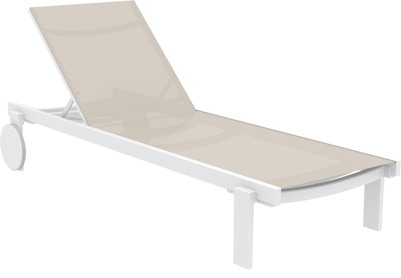 CASABLANCA ΞΑΠΛΩΣΤΡΑ WHITE/TAUPE ΑΛΟΥΜ-ΠΟΛ/ΝΙΟΥ 190X74X31εκ.