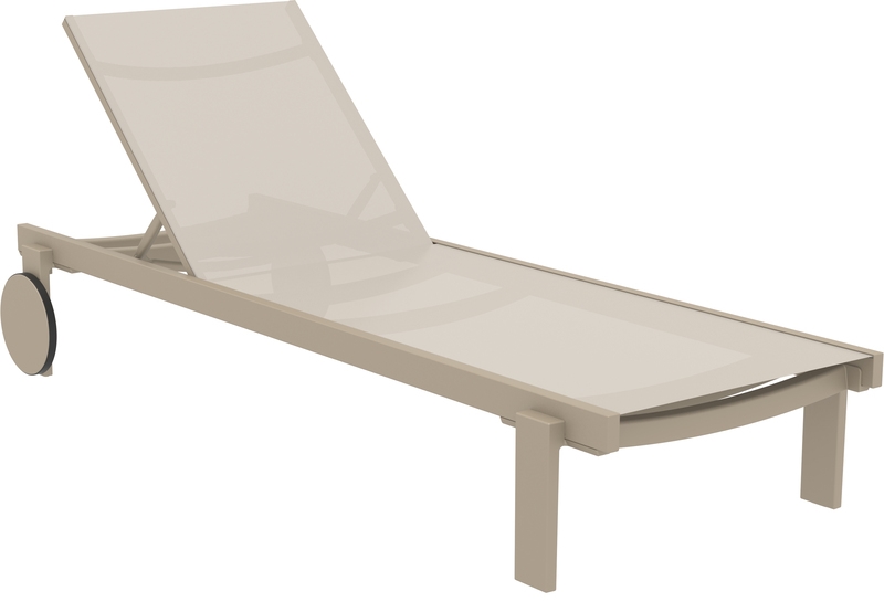 CASABLANCA ΞΑΠΛΩΣΤΡΑ TAUPE/TAUPE ΑΛΟΥΜ-ΠΟΛ/ΝΙΟΥ 190X74X31εκ.