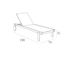 Picture of CASABLANCA SUNLOUNGER WHITE/TAUPE ALUMINIUM/POLYPROPYLENE