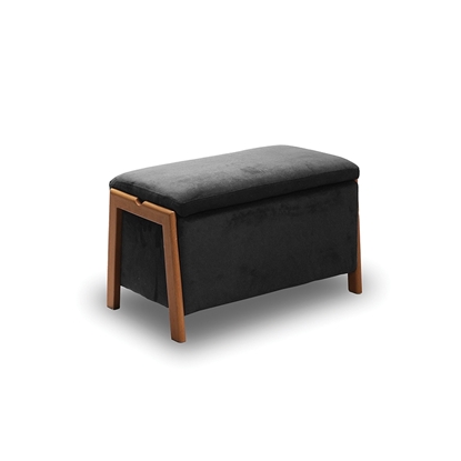 Εικόνα της DALI ΣΚΑΜΠΟ VELVET GREY ΜΕ ΑΠΟΘ. ΧΩΡΟ 75X42X44εκ.