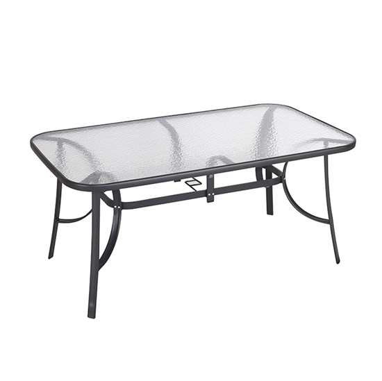 Εικόνα από DENIM ΑΝΘΡΑΚΙ 150Χ90X71εκ. ΜΕΤΑΛΛΙΚΟ ΤΡΑΠΕΖΙ