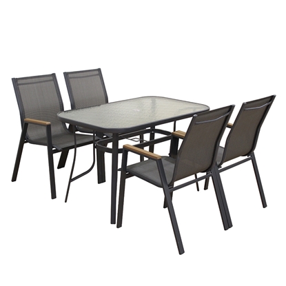 Εικόνα της SELBY SET ΤΡΑΠΕΖΑΡΙΑΣ 5ΤΜΧ ΑΝΘΡΑΚΙ 120Χ70εκ.