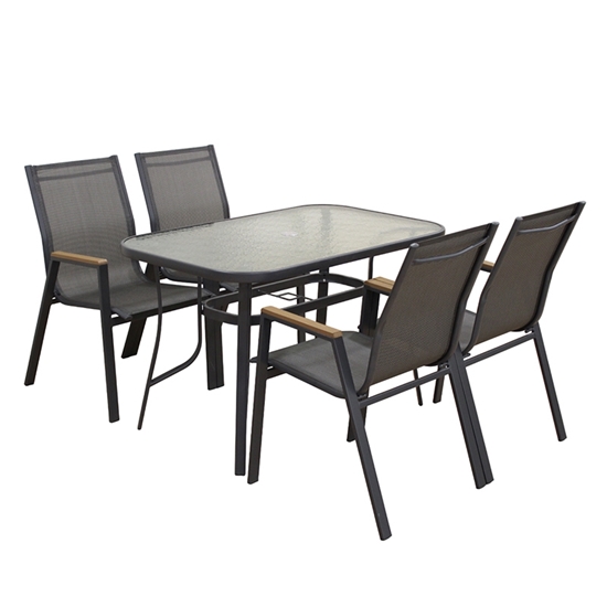 Εικόνα από SELBY SET ΤΡΑΠΕΖΑΡΙΑΣ 5ΤΜΧ ΑΝΘΡΑΚΙ 120Χ70εκ.