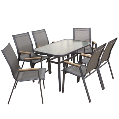 Εικόνα της SELBY SET ΤΡΑΠΕΖΑΡΙΑΣ 7ΤΜΧ ΑΝΘΡΑΚΙ 120Χ70εκ.