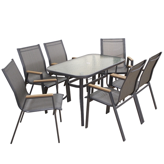 Εικόνα από SELBY SET ΤΡΑΠΕΖΑΡΙΑΣ 7ΤΜΧ ΑΝΘΡΑΚΙ 120Χ70εκ.