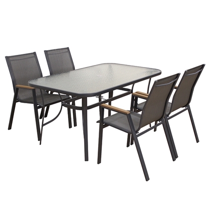 Εικόνα της SELBY SET ΤΡΑΠΕΖΑΡΙΑΣ 5ΤΜΧ ΑΝΘΡΑΚΙ 140Χ80εκ.