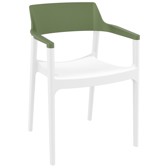 Εικόνα από TULUM WHITE/OLIVE GREEN ΠΟΛΥΘΡΟΝΑ ΠΟΛ/ΝΙΟΥ 55X52X79εκ.