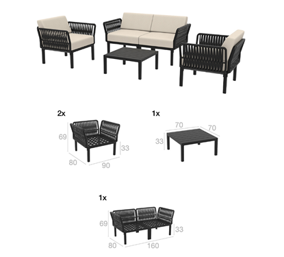 Εικόνα της PORTOFINO LOUNGE SET 2ΘΕΣ.WHITE ΧΩΡΙΣ ΜΑΞ.(2ΘΕΣ.+2ΠΟΛ.+ΤΡΑΠ 33εκ.)