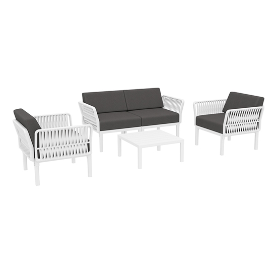 Εικόνα από PORTOFINO LOUNGE SET 2ΘΕΣ.WHITE/ΜΑΞ. DARK GREY(2ΘΕΣ.+2ΠΟΛ.+ΤΡΑΠ 33εκ.)