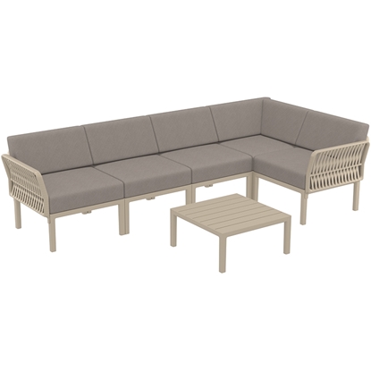 Εικόνα της PORTOFINO LOUNGE SET ΓΩΝΙΑ TAUPE/ΜΑΞ. LIGHT BROWN(+ΤΡΑΠ.33εκ.)