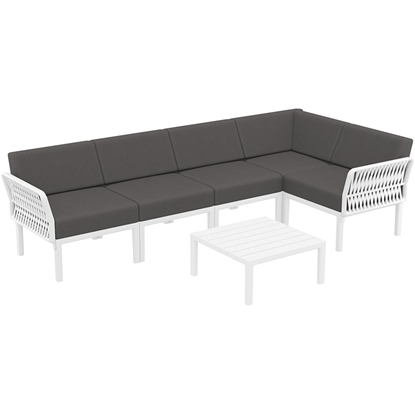 Εικόνα της PORTOFINO LOUNGE SET ΓΩΝΙΑ WHITE/ΜΑΞ. DARK GREY(+ΤΡΑΠ.33εκ.)