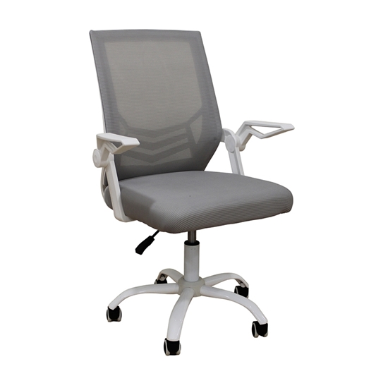 Εικόνα από A1830 ΛΕΥΚΟ/ΓΚΡΙ MESH ΠΟΛΥΘΡΟΝΑ ΓΡΑΦΕΙΟΥ 62X54X44-91/53-100εκ.