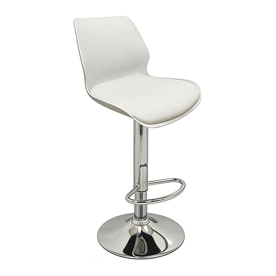 Εικόνα από Σκαμπό Μπάρ 2τμχ Bar49 White Pu/Pvc 39X45X102εκ.