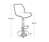 Picture of Bar49 Bar Stool (2pcs/ctn) Black Pp/Pvc 39x45x102cm.With Gaslift