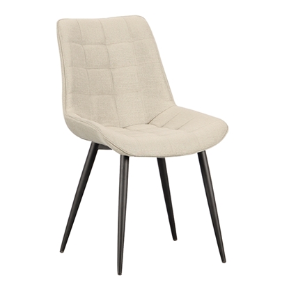 Εικόνα της Καρέκλα Τραπεζαρίας Μεταλλική 4τμχ Denis Cream Ύφασμα 52x61x87εκ.