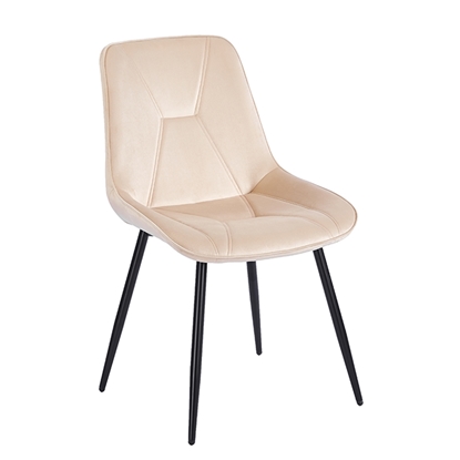 Εικόνα της SILVIA BEIGE VELVET ΥΦΑΣΜΑ ΚΑΡΕΚΛΑ ΜΕΤΑΛΛΙΚΗ 51X58X87εκ.