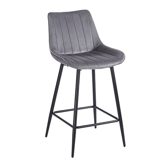 Εικόνα από REPO GREY VELVET ΥΦΑΣΜΑ 66εκ. ΣΚΑΜΠΟ ΜΕΤΑΛΛΙΚΟ 48X49X66-96εκ.