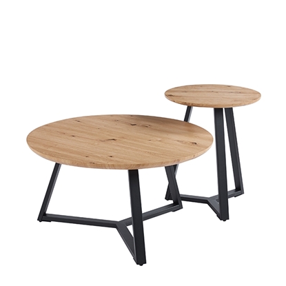 Εικόνα της ALEX SET 2τμχ. SONOMA OAK Φ45Χ55εκ. & Φ80Χ41εκ. ΤΡΑΠΕΖΙ ΣΑΛΟΝΙΟΥ